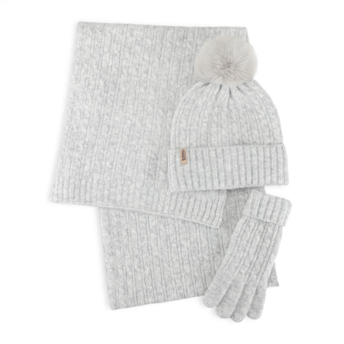 totes toasties® Ladies Knitted Hat Scarf & Glove Gift Set Grey Extra Image 2